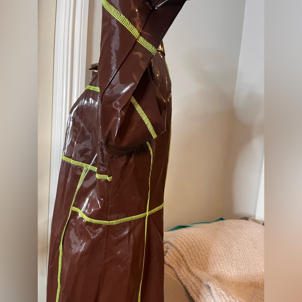 I.AM.GIA Dolls Kill vinyl chocolate trench coat, L, new - Picture 12 of 16